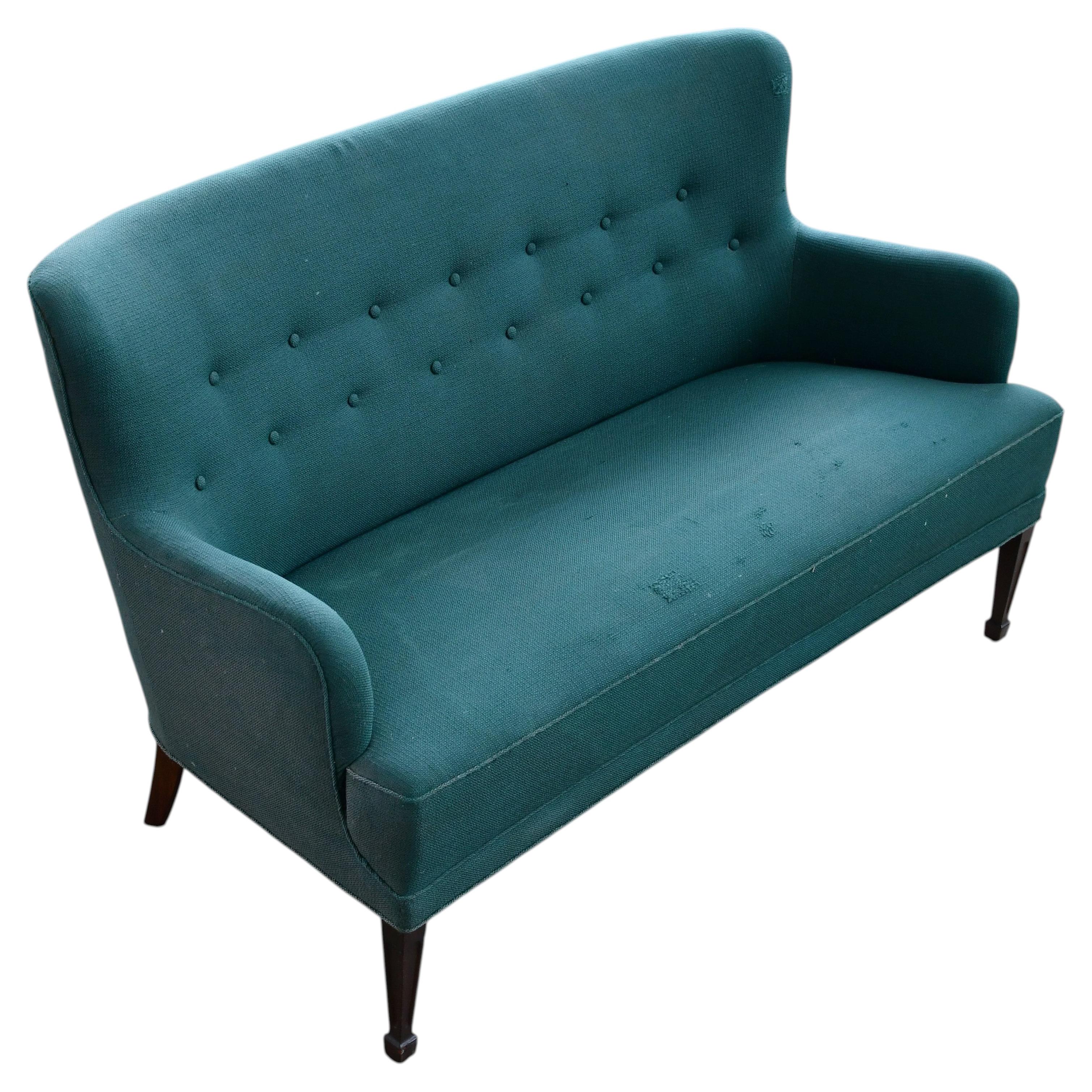 Danish Midcentury Settee by Frits Henningsen