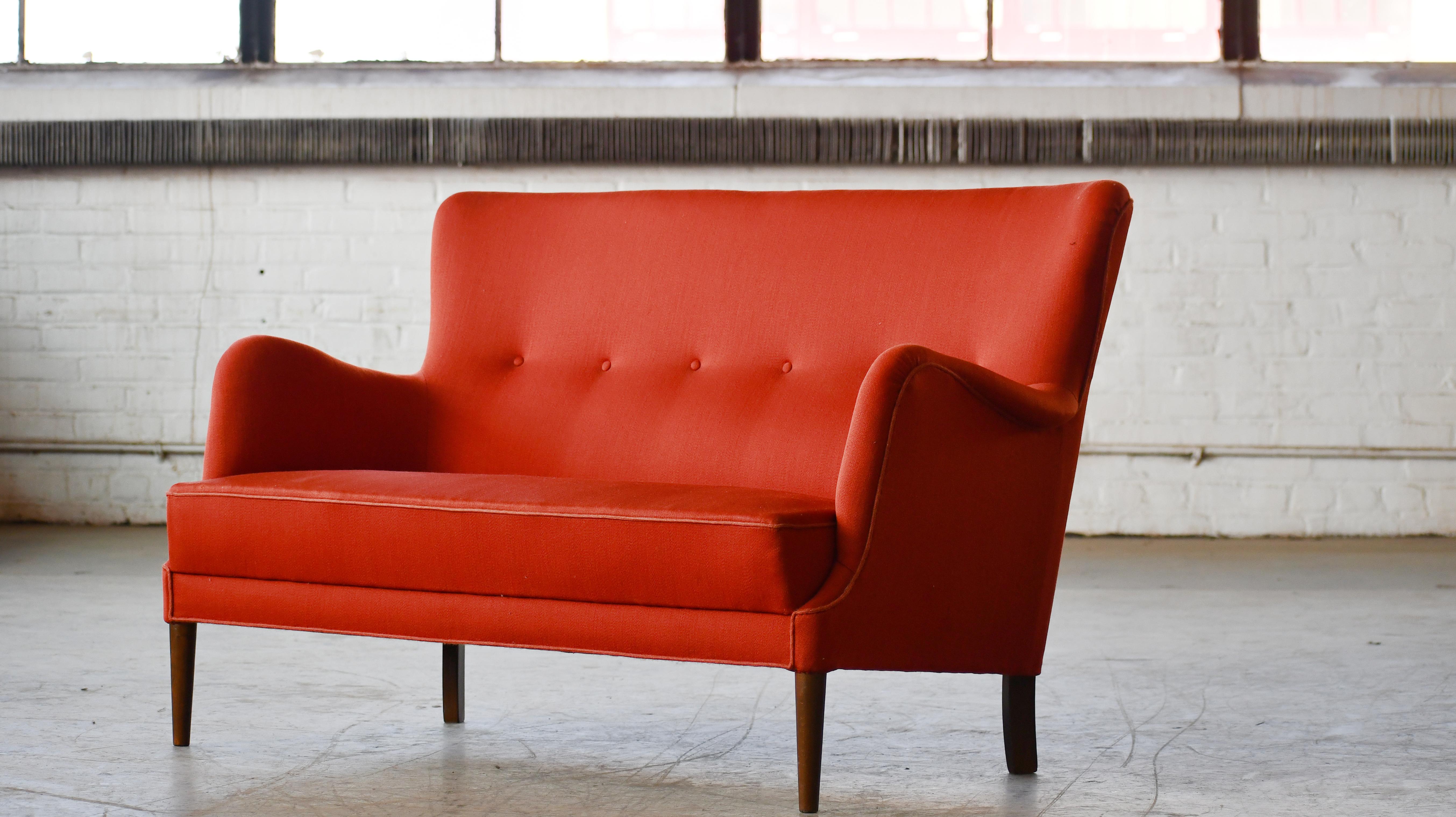 Mid-Century moderno Divano o poltrona danese del Medioevo di Peter Hvidt, anni '50 in vendita