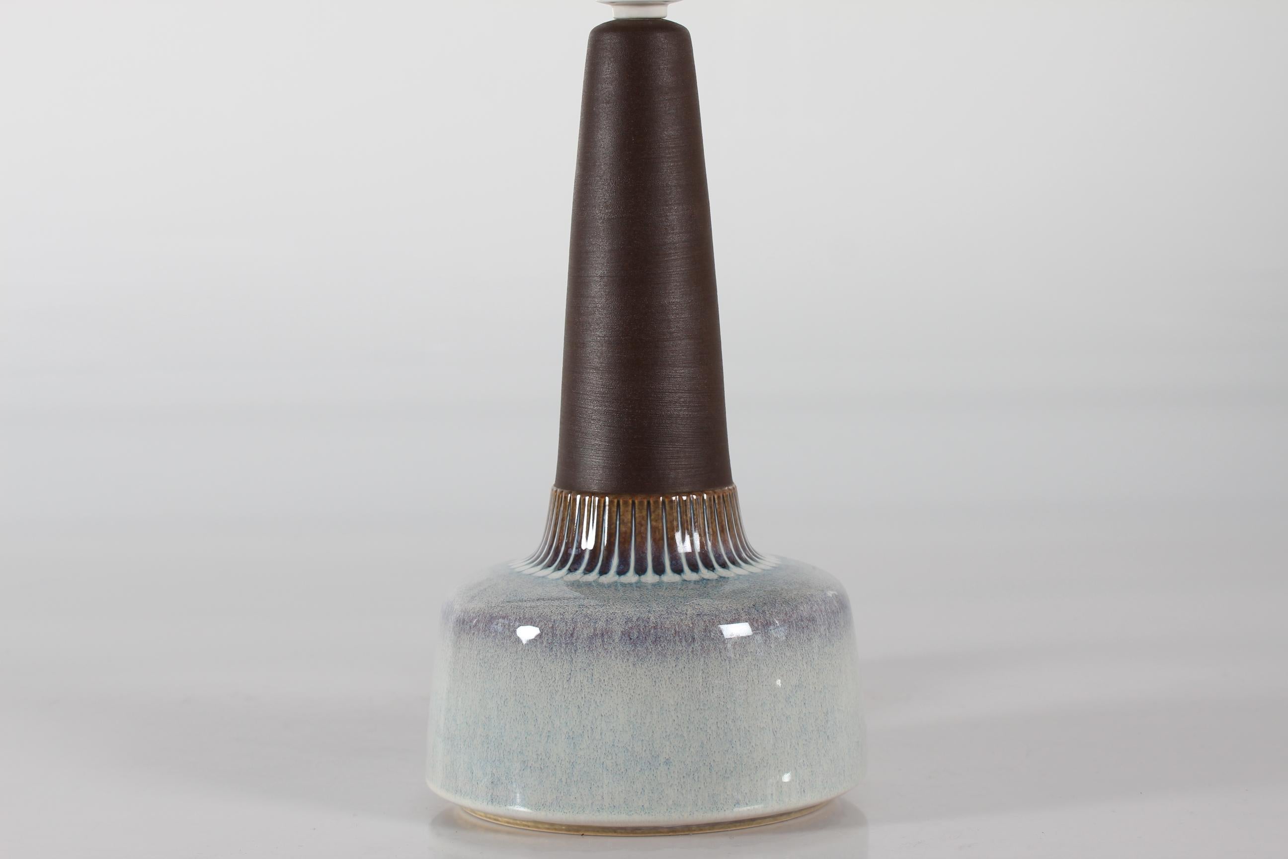 Danish Midcentury Søholm Ceramic Table Lamp Brown Blue Purple by Einar Johansen For Sale 1
