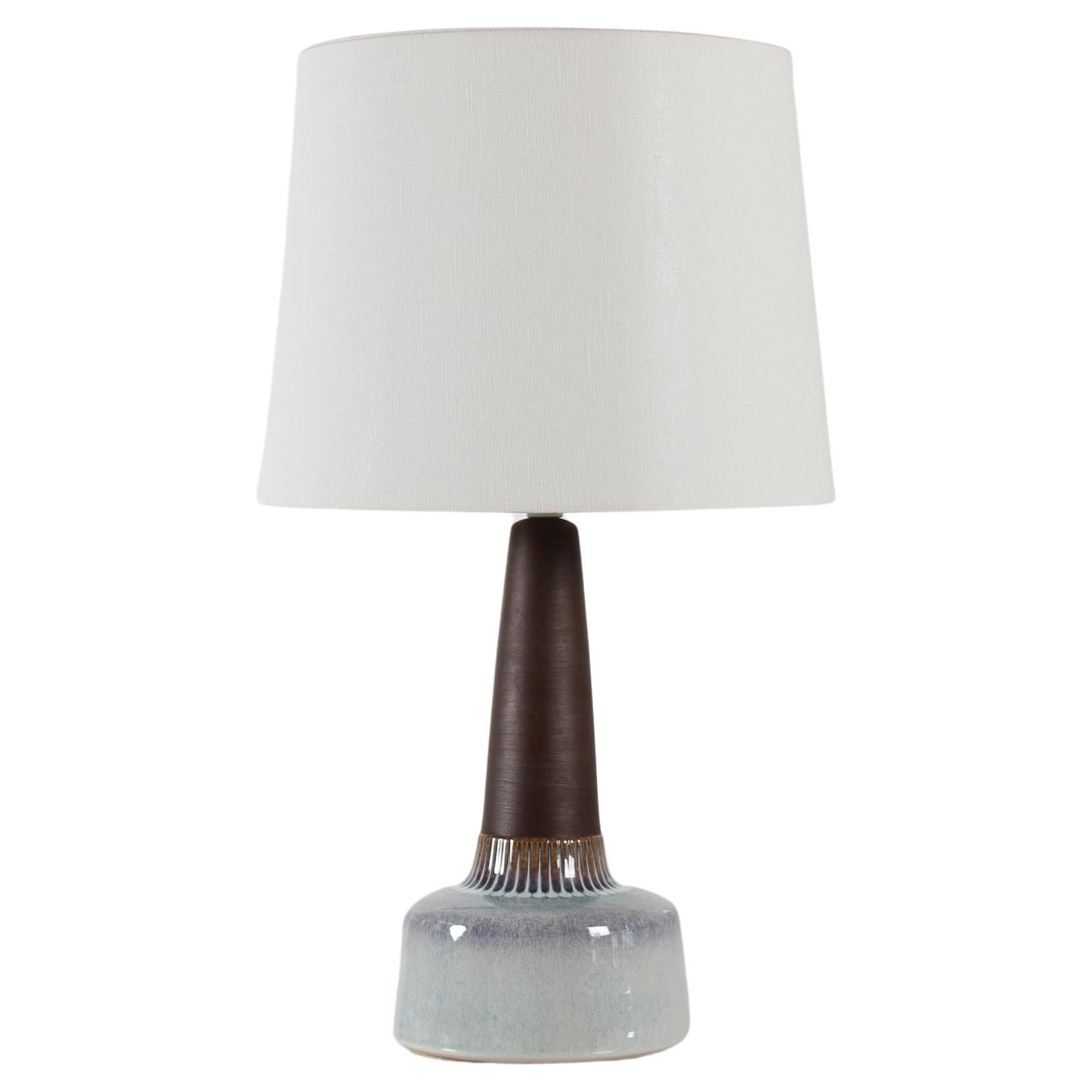 Lampada da tavolo in ceramica Søholm marrone blu viola di Einar Johansen