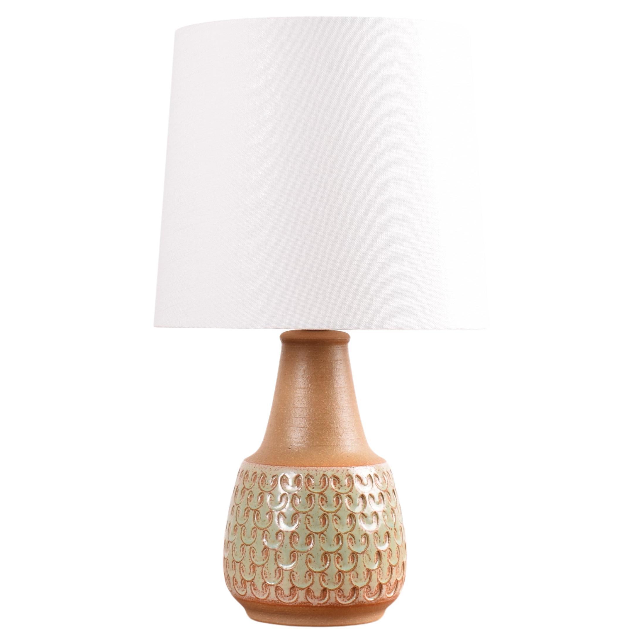 Danish Midcentury Søholm Ceramic Table Lamp Pale Green and Brown, 1960s