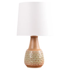 Danish Midcentury Søholm Ceramic Table Lamp Pale Green and Brown, 1960s