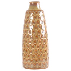 Danish Midcentury Søholm Floor Vase Ceramic with Ochre Brown Purple Glaze, 1960s
