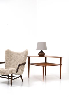 Brown Teak Midcentury Side Table "Minerva" by Hvidt & Mølgaard for France & Son