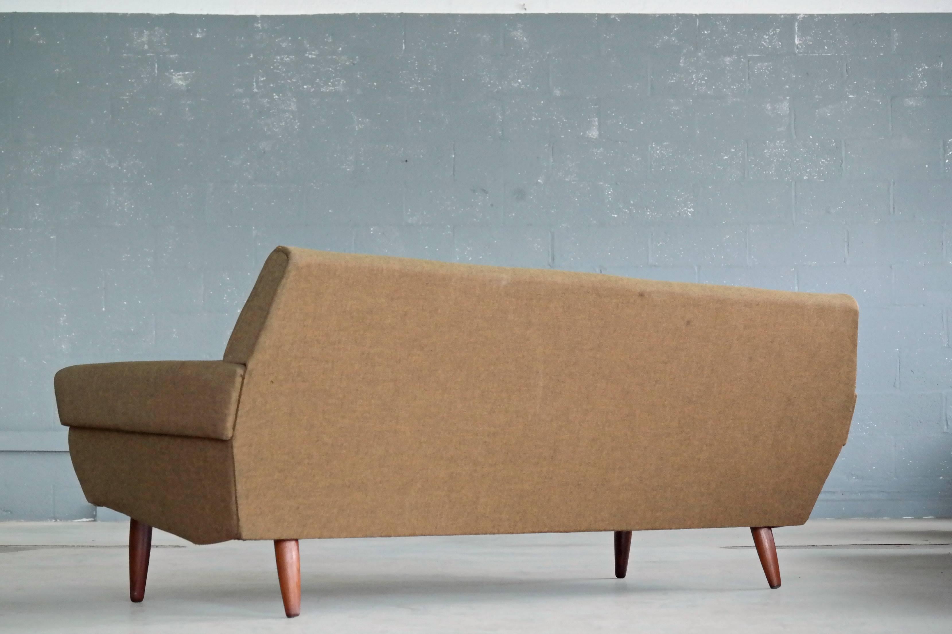 Wool Danish Midcentury Sofa and Lounge Chair in the Style of Kurt Ostervig