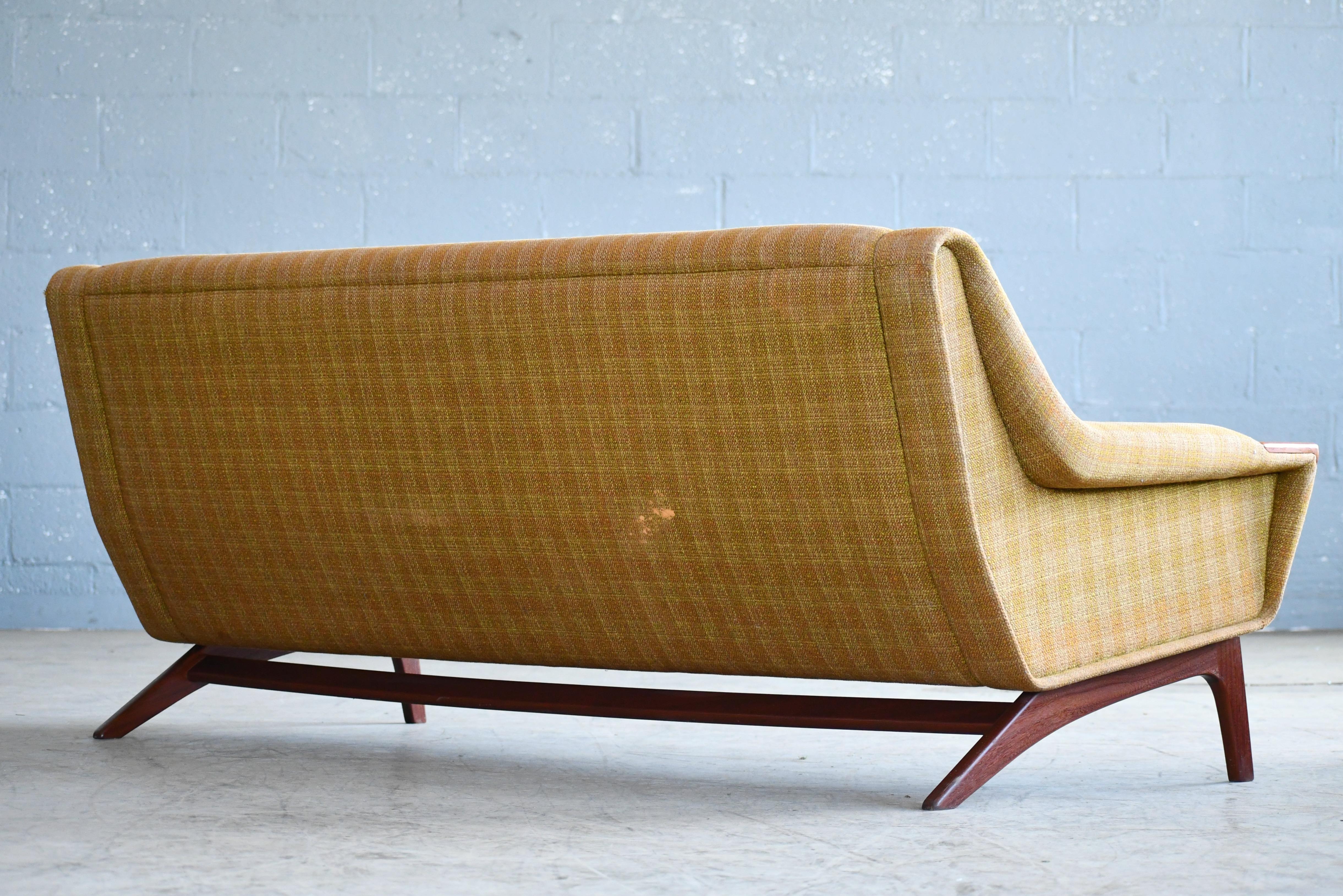 Mid-20th Century Danish Midcentury Sofa in Wool and Teak by Erhardsen and Erlandsen for Eran