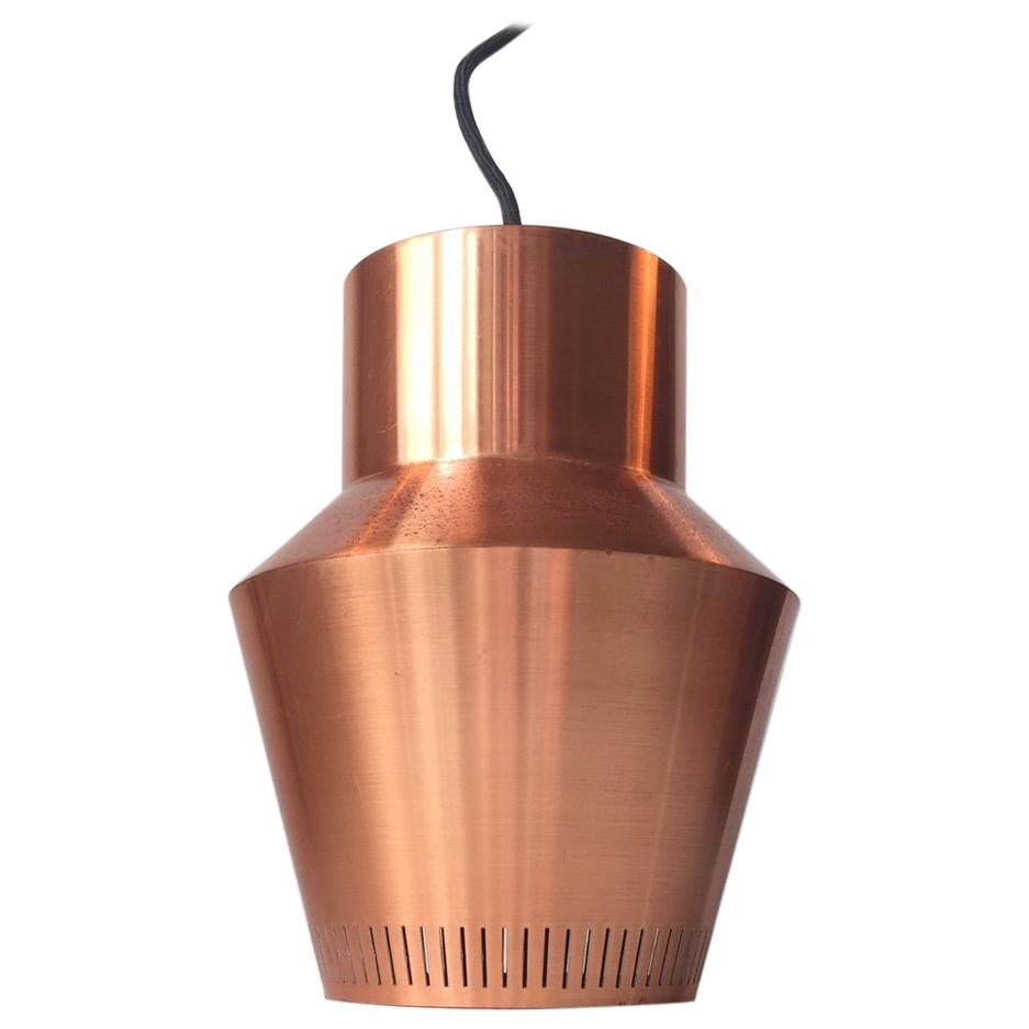 Danish Midcentury Solid Copper Pendant Lamp from Fog & Morup, 1960s