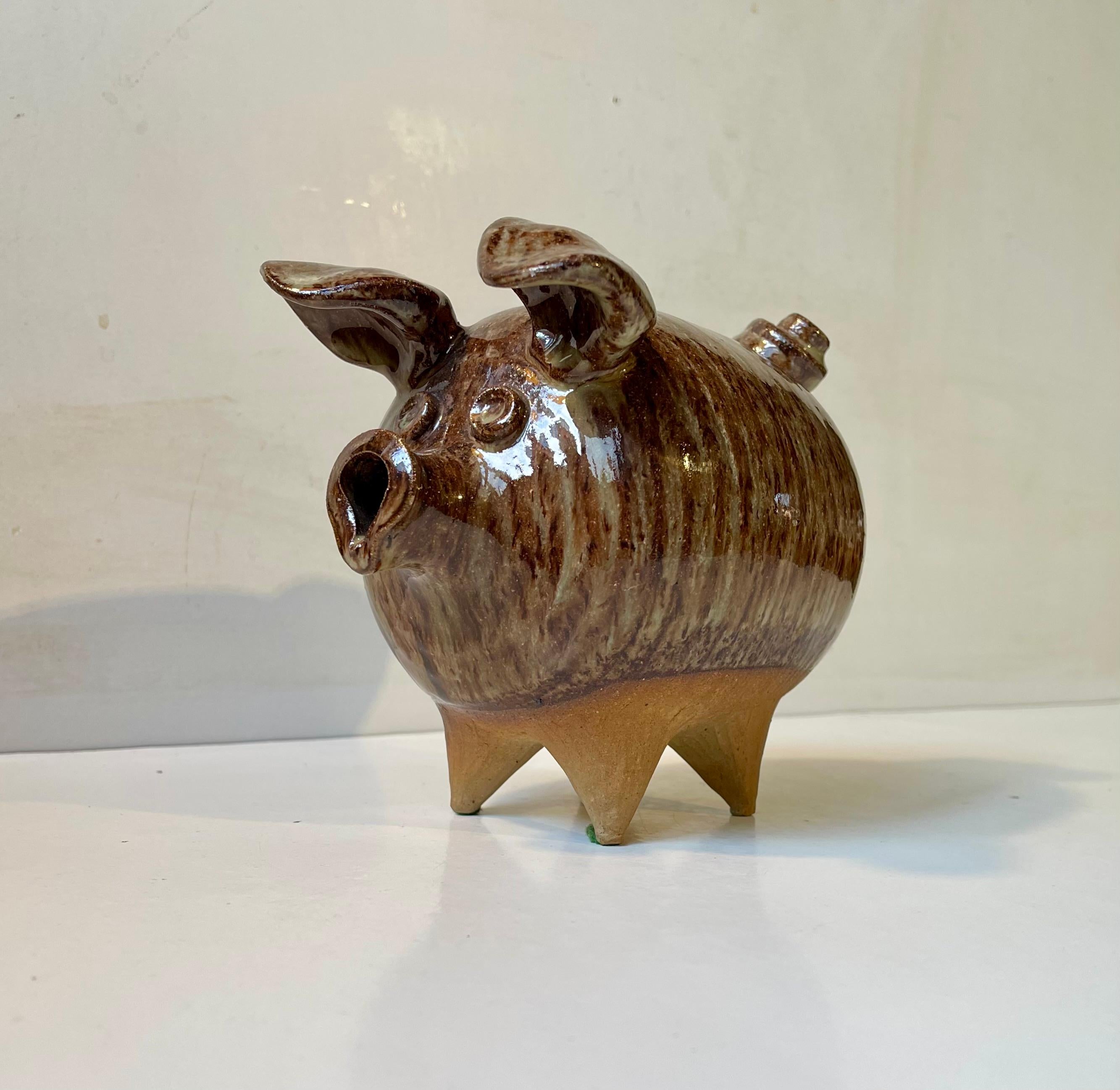 Danish Midcentury Stoneware Money Piggy Bank by Per Steffen Petersen, 1970s For Sale 1