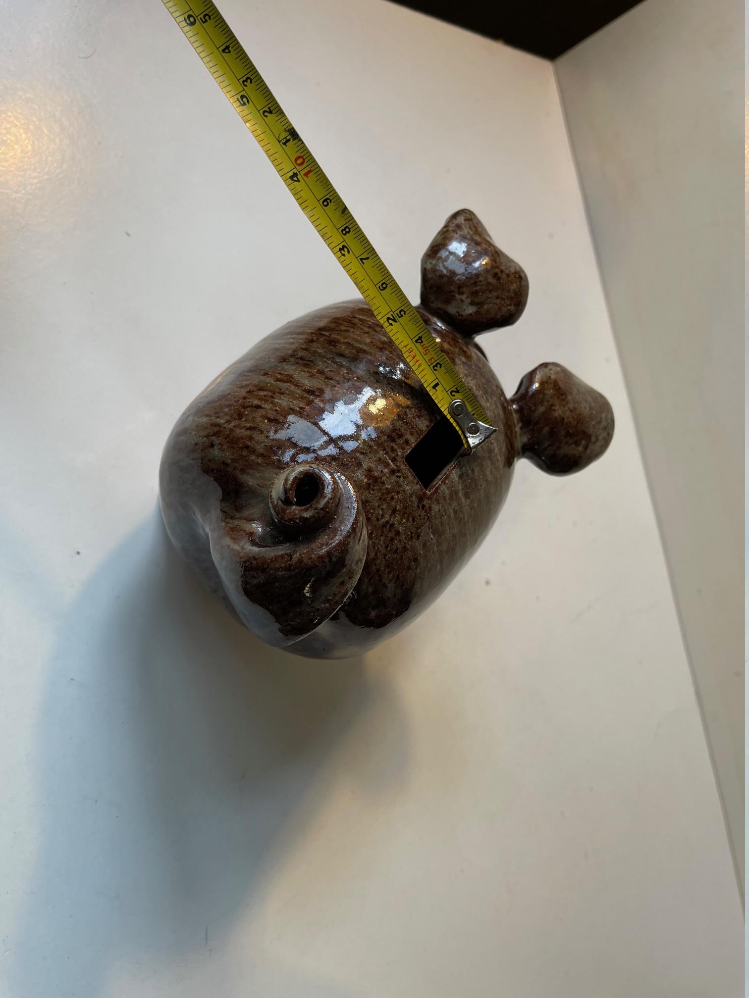 Danish Midcentury Stoneware Money Piggy Bank by Per Steffen Petersen, 1970s For Sale 2