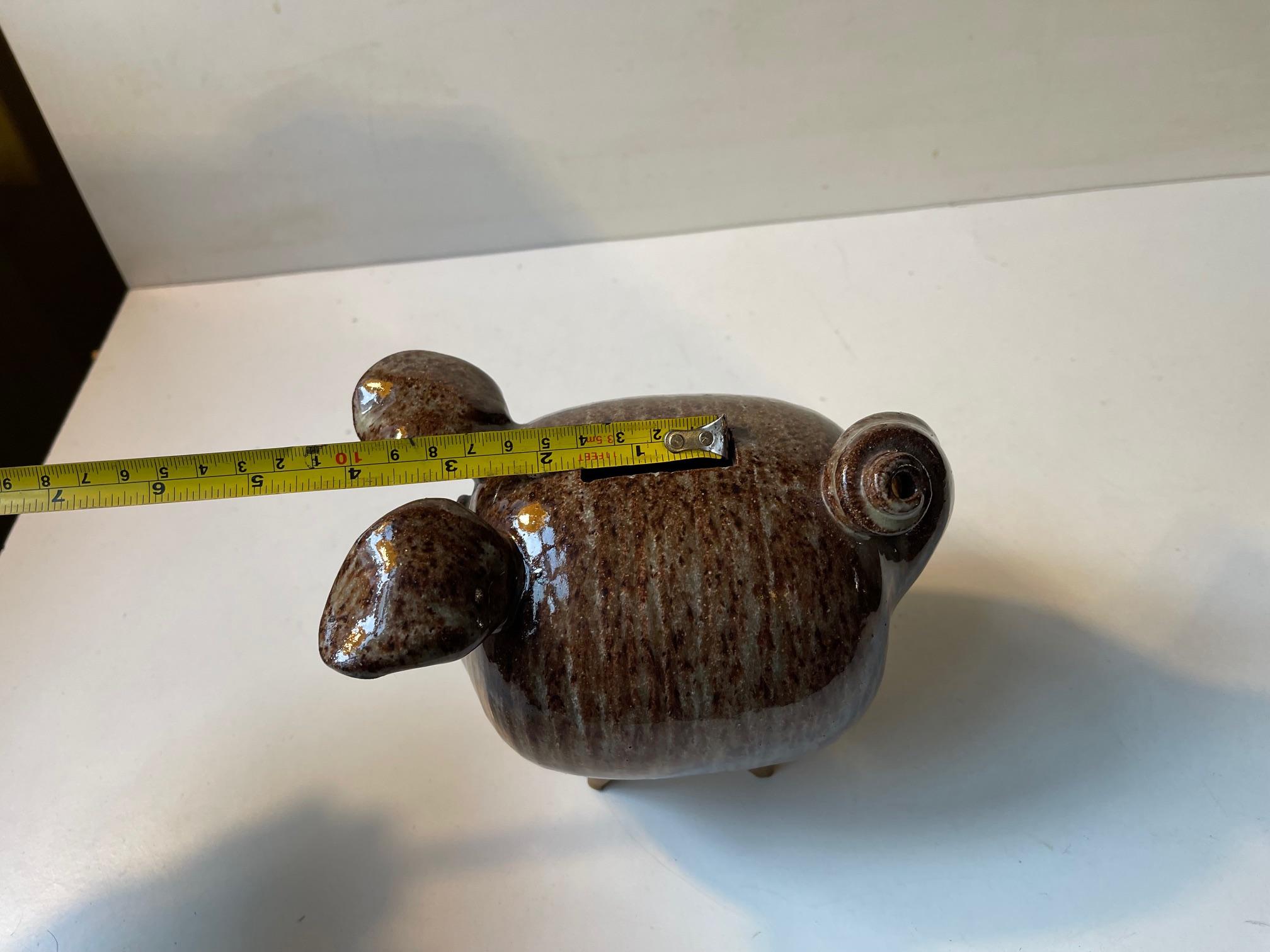Danish Midcentury Stoneware Money Piggy Bank by Per Steffen Petersen, 1970s For Sale 3