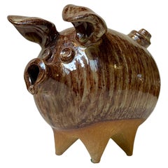 Vintage Danish Midcentury Stoneware Money Piggy Bank by Per Steffen Petersen, 1970s