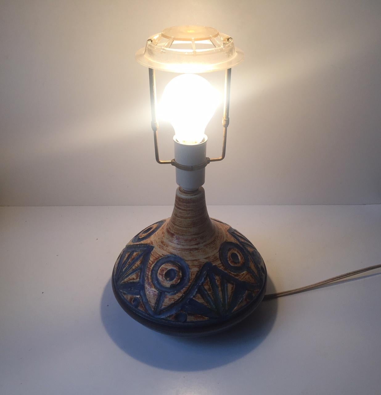 Danish Midcentury Stoneware Table Lamp by Noomi Bachausen for Søholm, 1960s In Good Condition In Esbjerg, DK