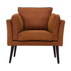 Midcentury Modern Scandinavian Style Cognac Leather Club Chair Coyoacan