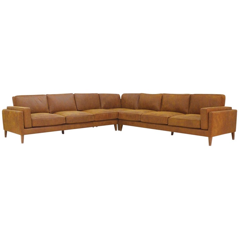 Danish Midcentury Style Sectional Leather Sofa Coyoacan For At Danish Midcentury Style Sectional Leather Sofa Coyoacan For