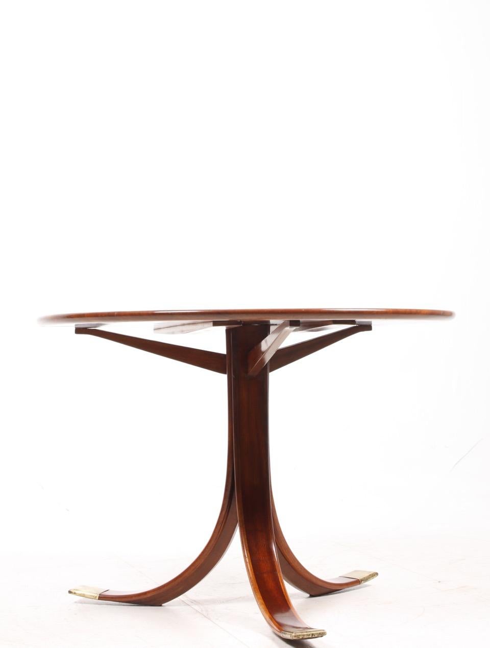 Danish Midcentury Table in Cuban Solid Mahogany by Cabinetmaker Frits Henningsen 1