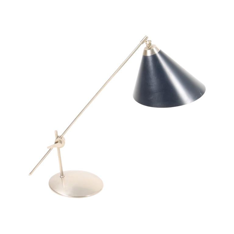 Danish Midcentury Table Lamp in Chromed Metal by Povl Dinesen