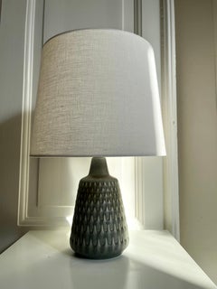 Danish Midcentury Table Lamp in Green Ceramic by Einar Johansen for Søholm, 1960