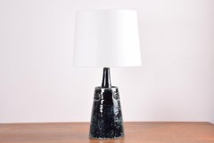 Danish Midcentury Tall Sculptural Blue Ceramic Table Lamp by Sejer Unik, 1960s