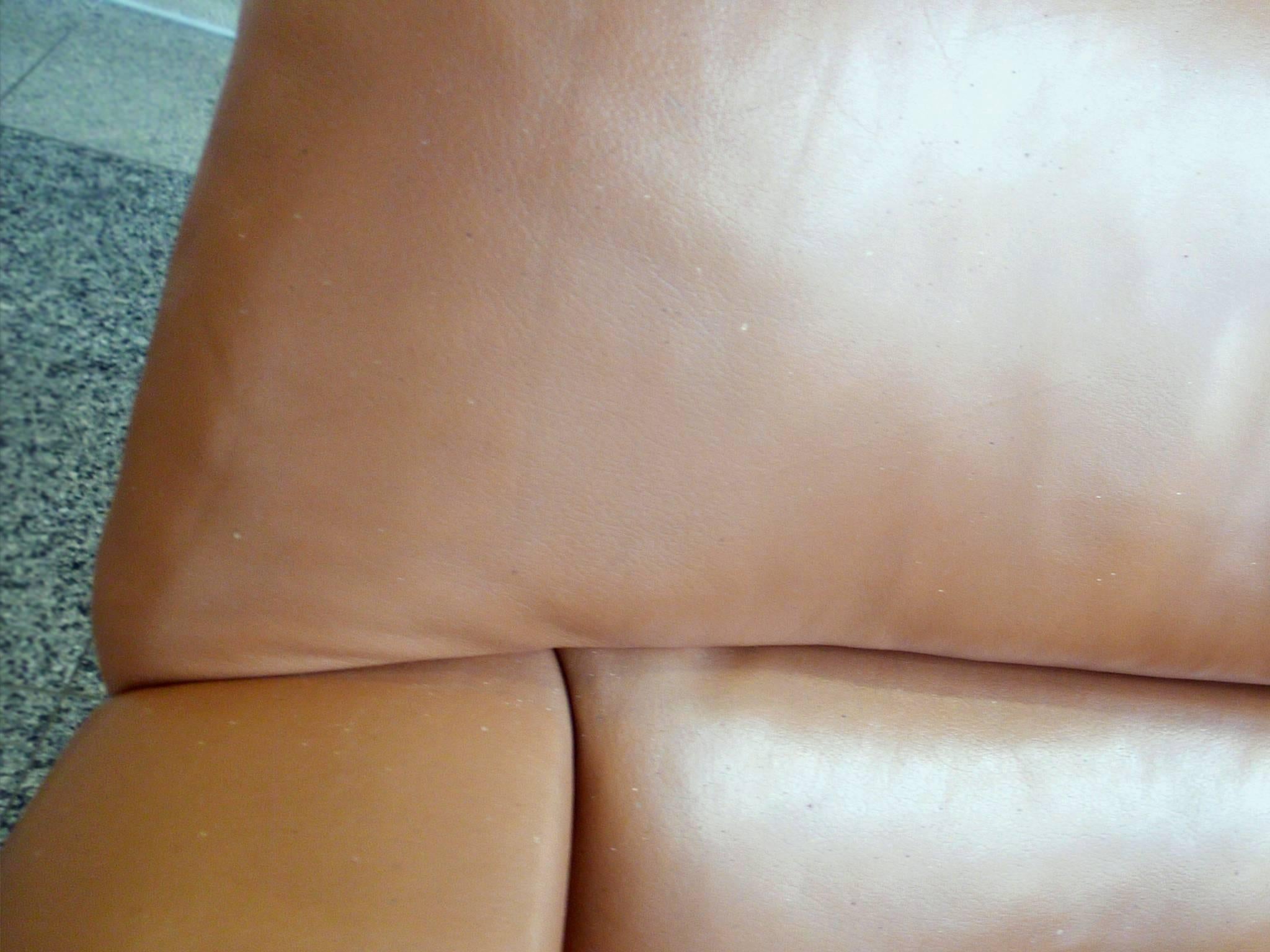 Danish Midcentury Tan Leather Lounge Chair by Illum Wikkelsø 2