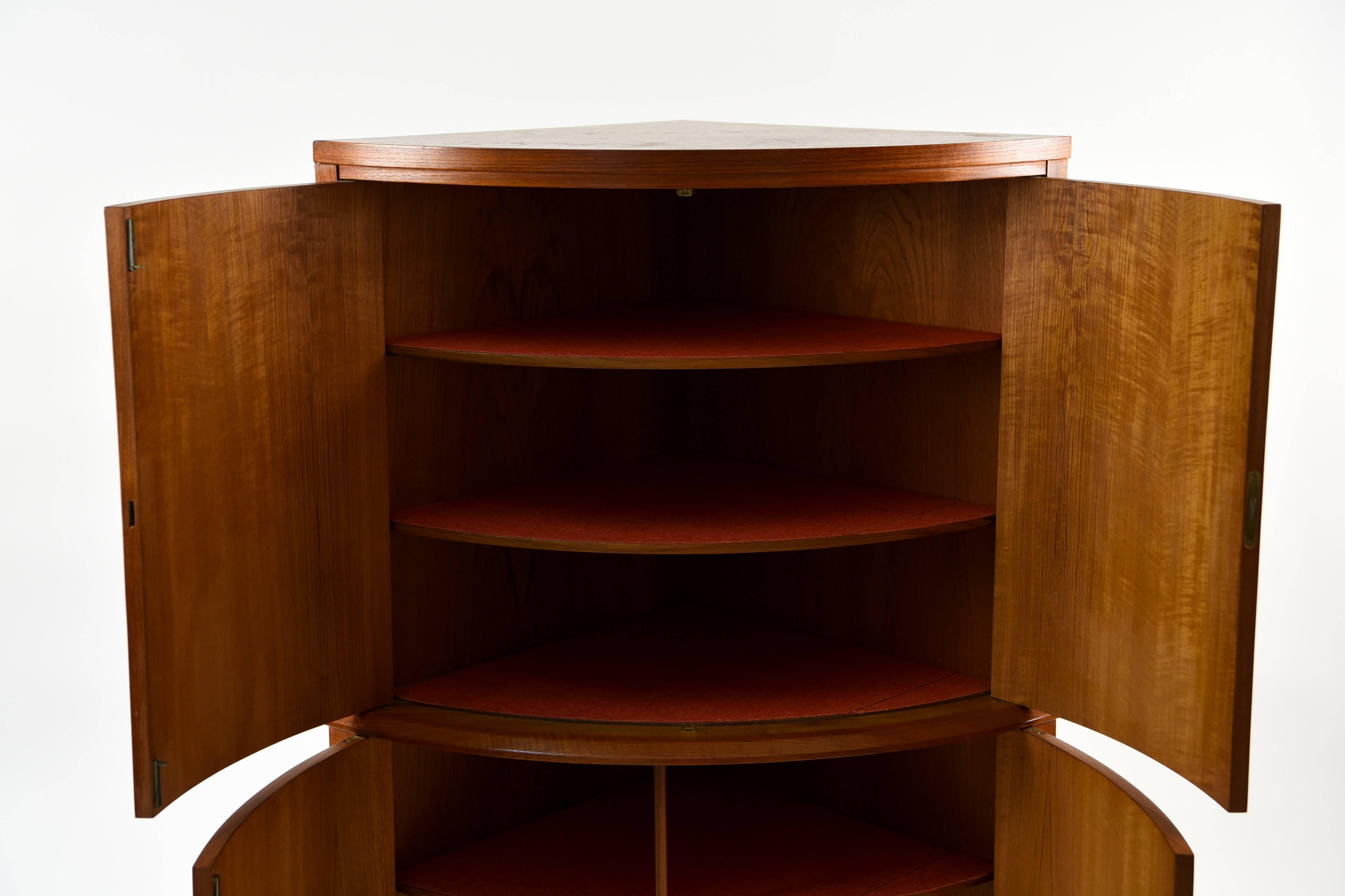 Mid-Century Modern Danish Midcentury Teak Corner Cabinet