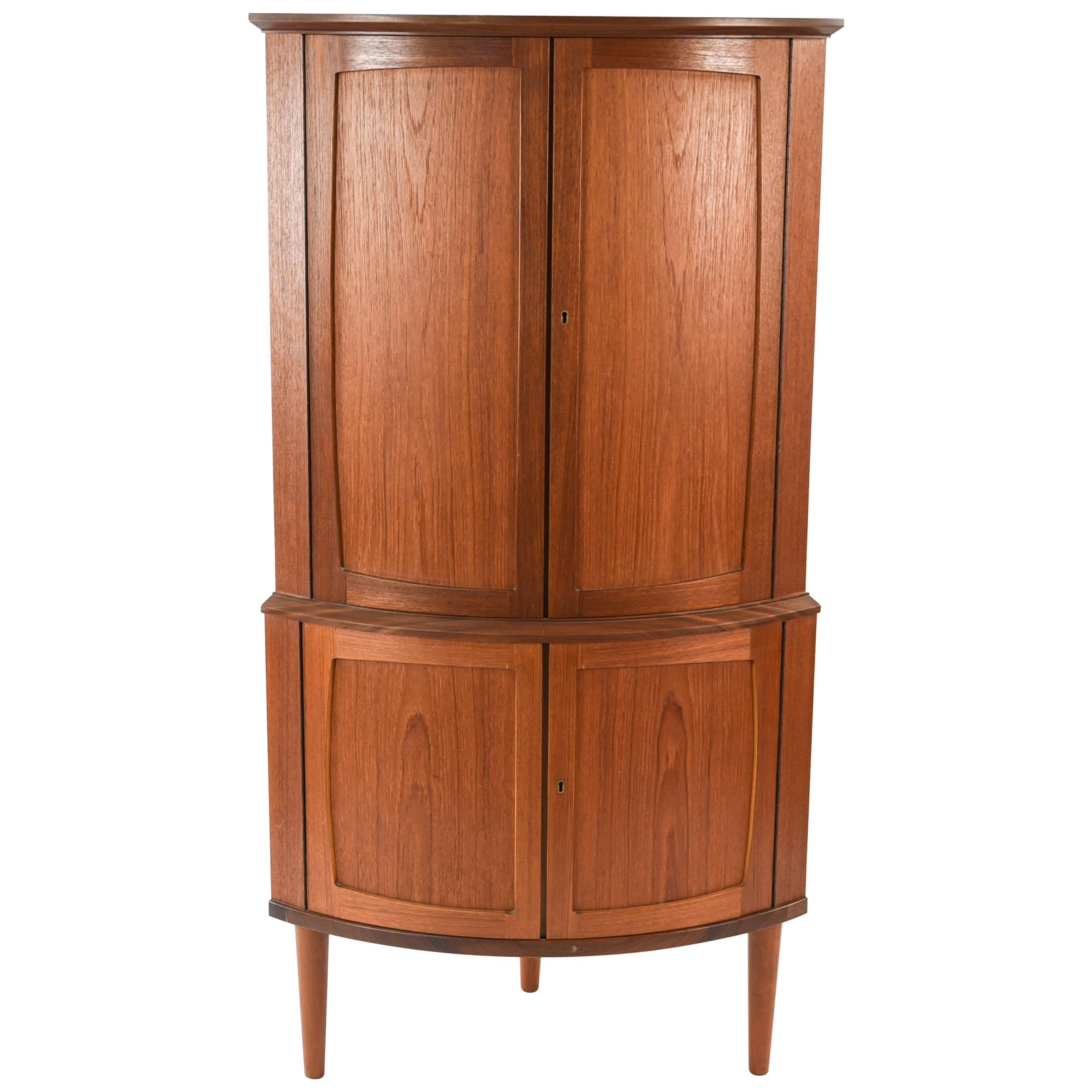 Danish Midcentury Teak Corner Cabinet