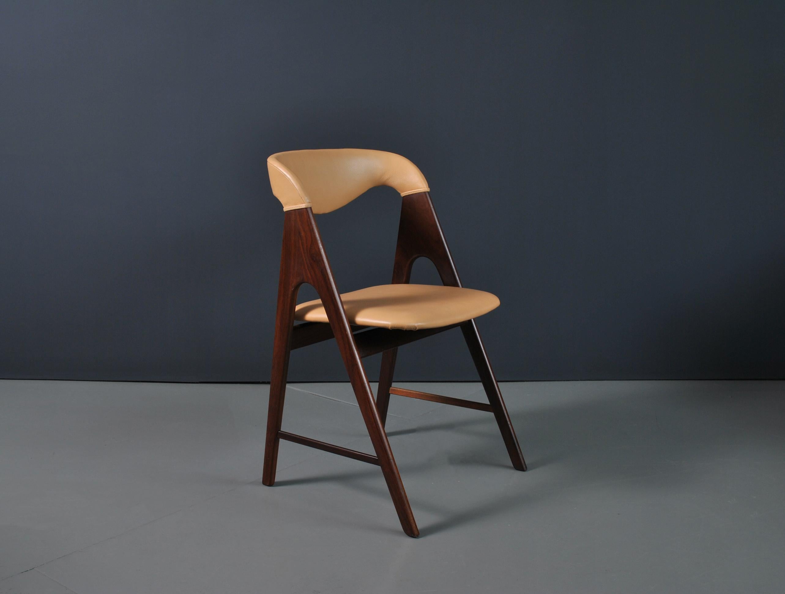 Leather Danish Midcentury Teak Dining Chairs
