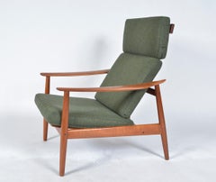 Danish Midcentury Teak Easy Lounge Chair Recliner FD164 Arne Vodder France & Søn