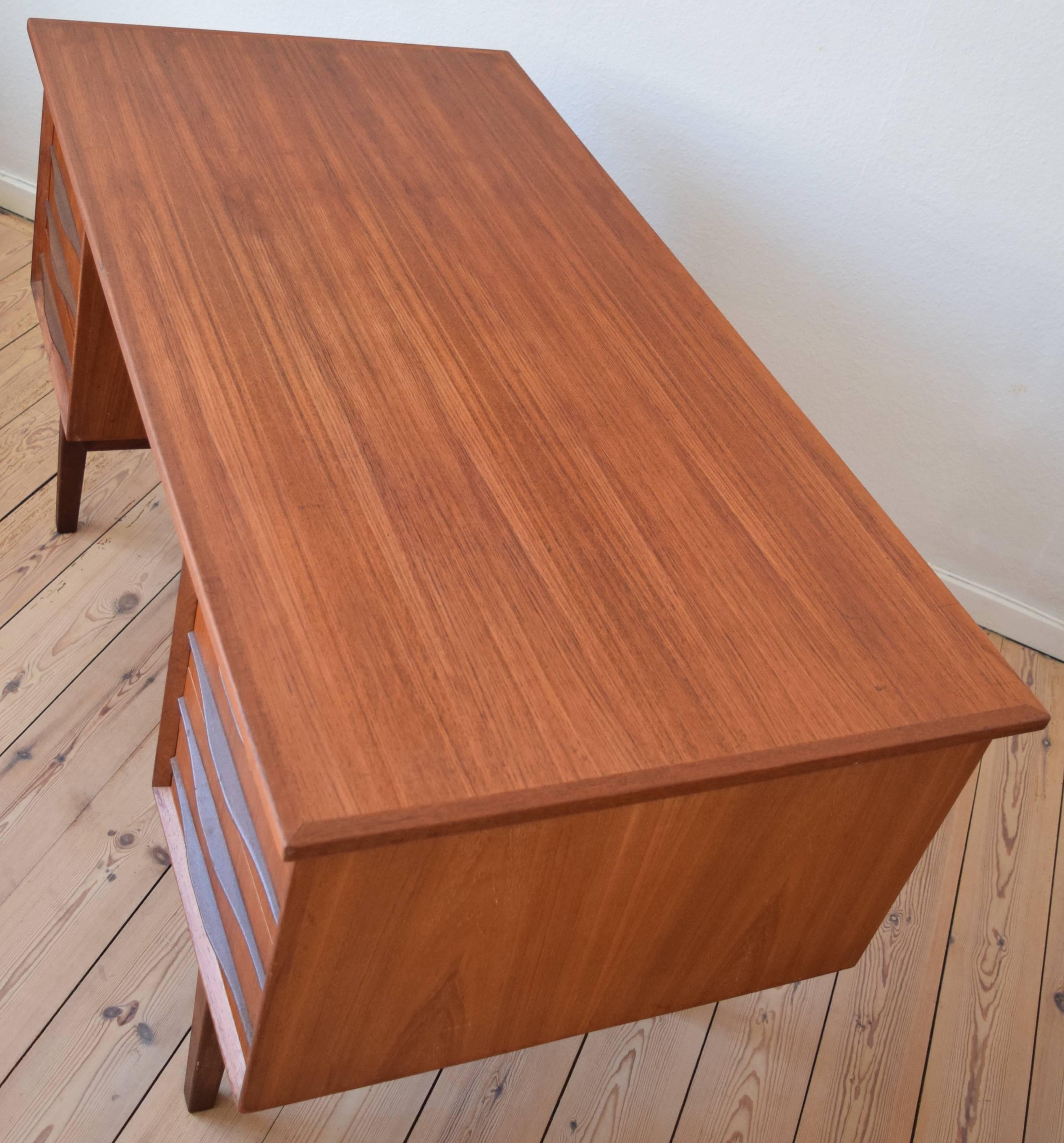 Danish Midcentury Teak Executive Desk, 1960s 1