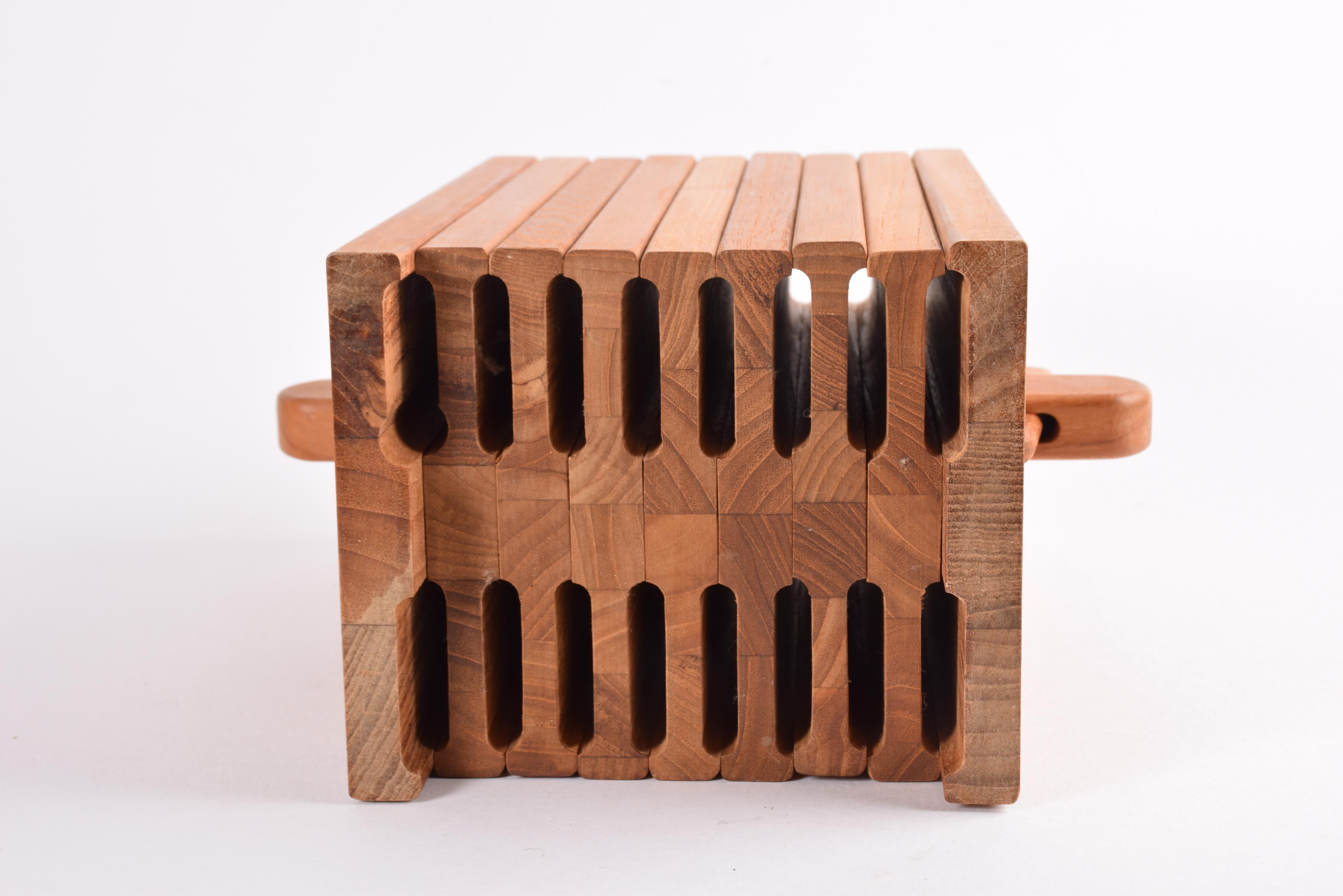 Danish Midcentury Teak Knife Storage Block by Trip Trap Attributed to Quistgaard 5