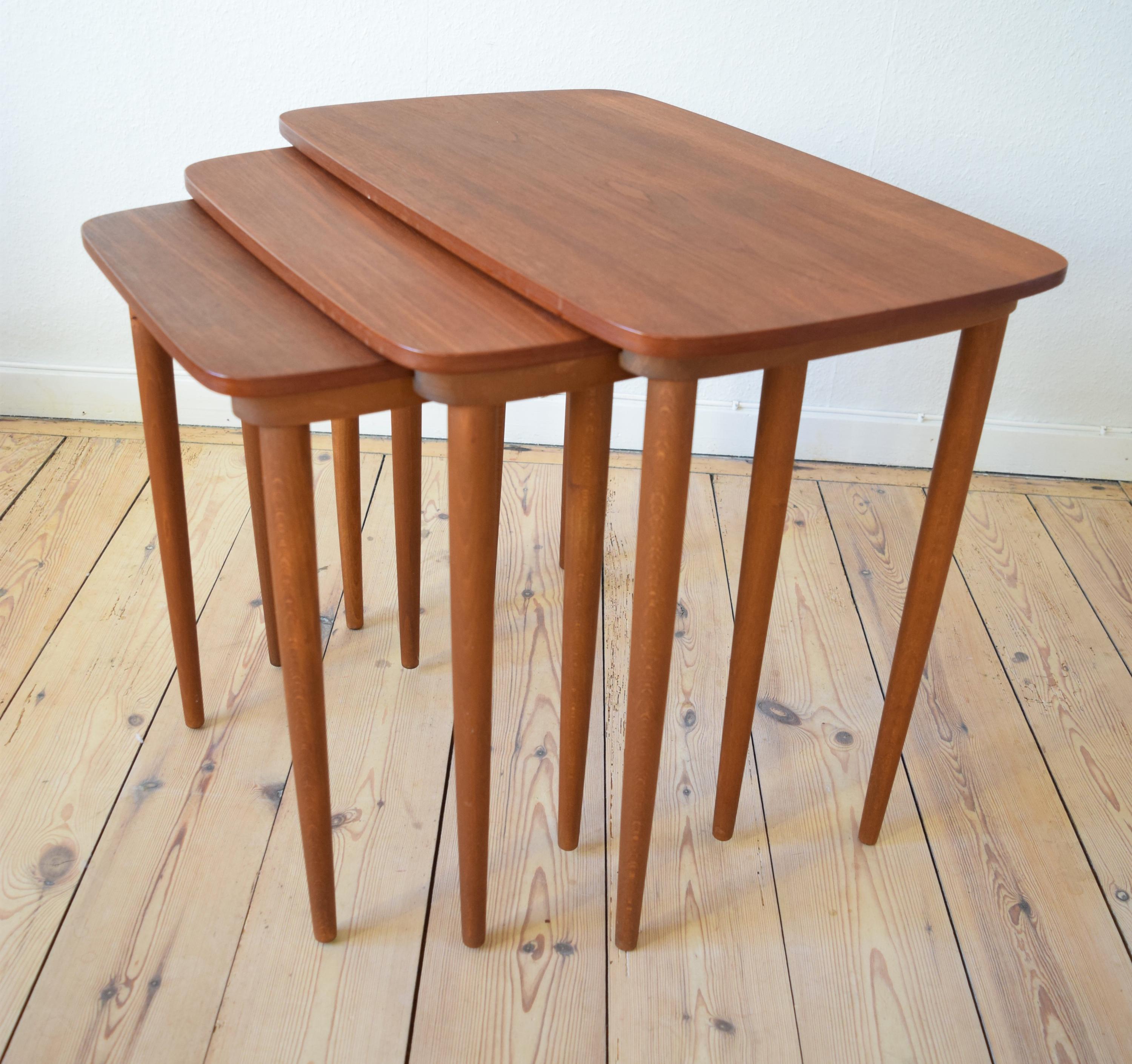 Danish Midcentury Teak Nest of Tables, 1960 3