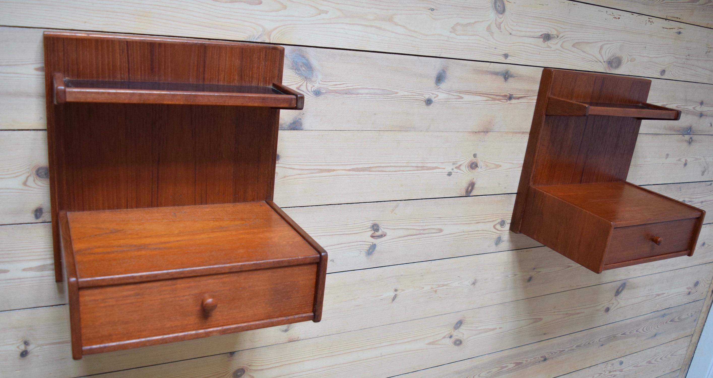 Danish Midcentury Teak Night Tables, 1960s In Good Condition For Sale In Nyborg, DK