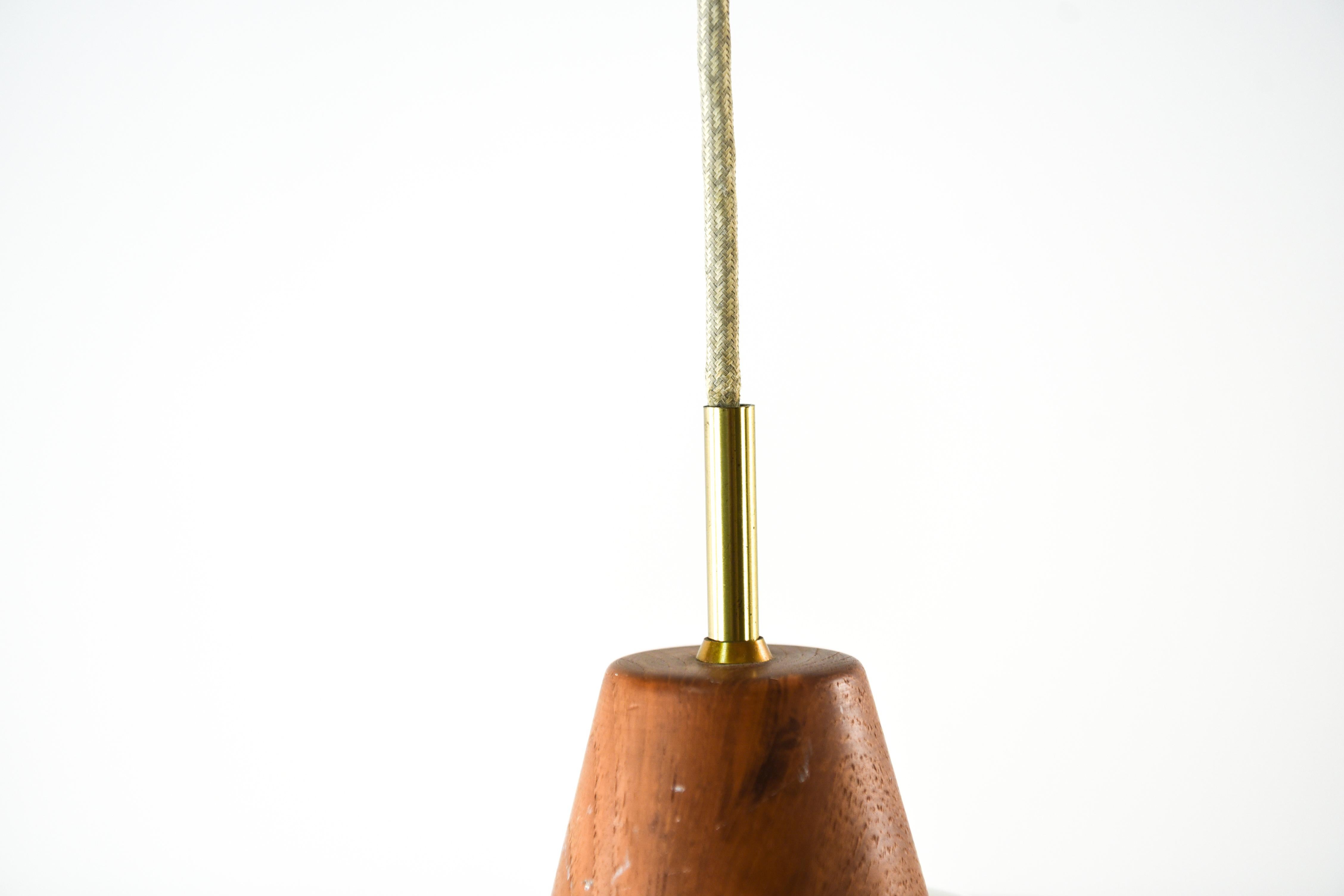 Danish Midcentury Teak Pendant Lamp by Bent Karlby for Lyfa, 1950s 6