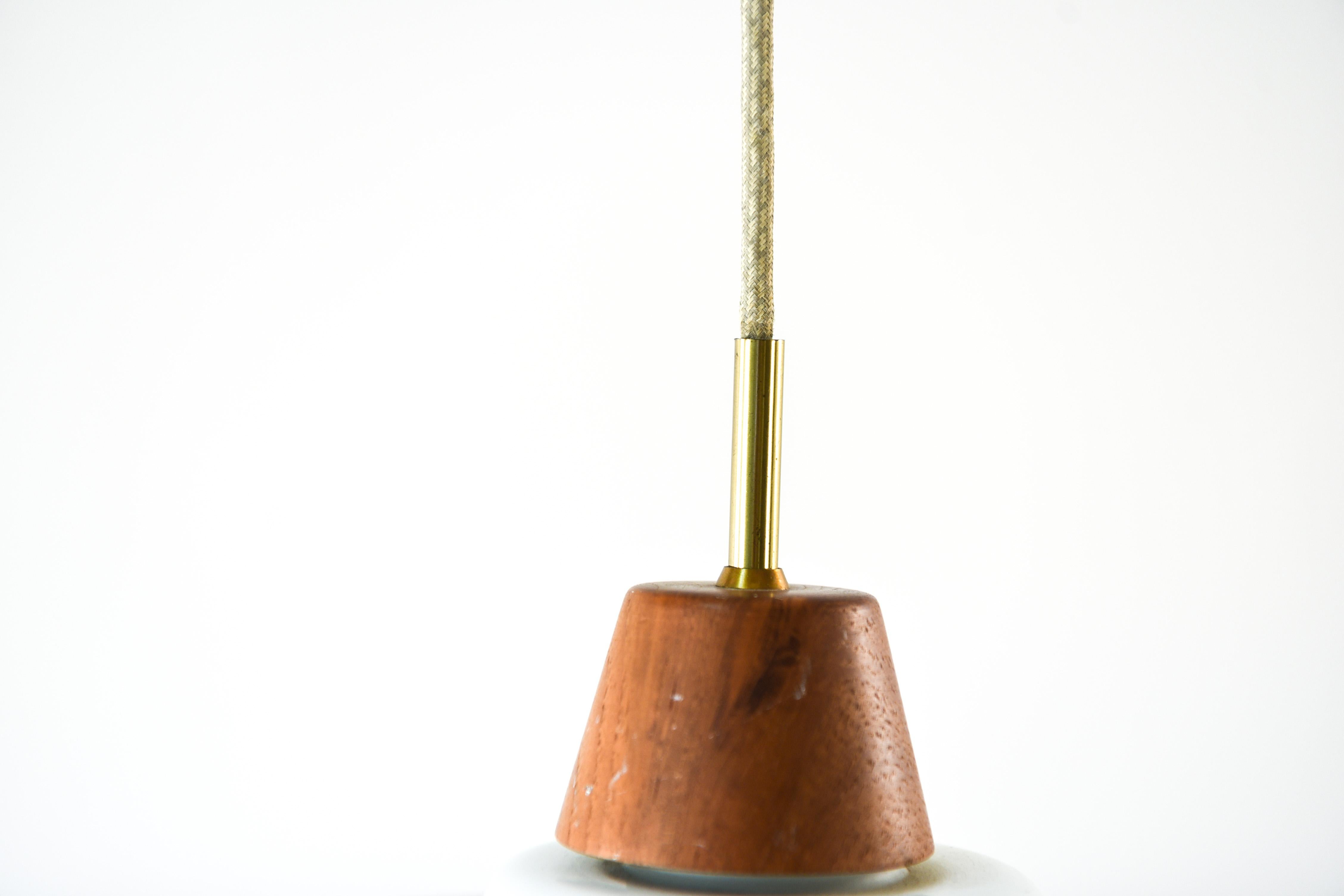 Mid-20th Century Danish Midcentury Teak Pendant Lamp by Bent Karlby for Lyfa, 1950s