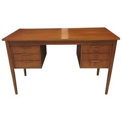 Danish Midcentury Teak Writing Desk with Six Drawers, circa 1960s