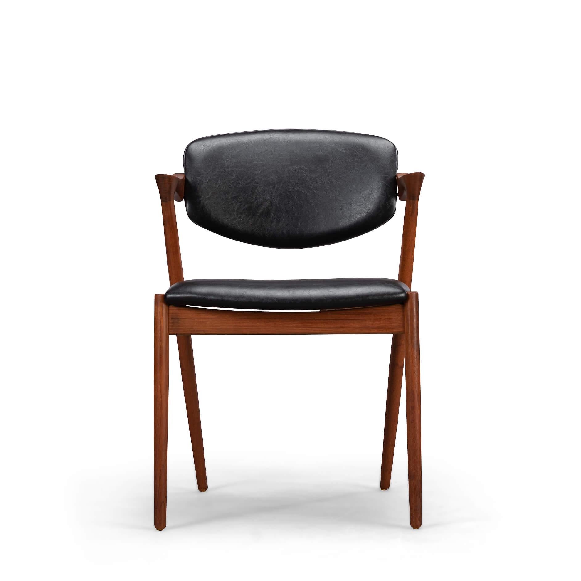 Danish Mid-Century Teak Z-Chair, Model 42, by Kai Kristiansen, 1960s, Set of 6 5