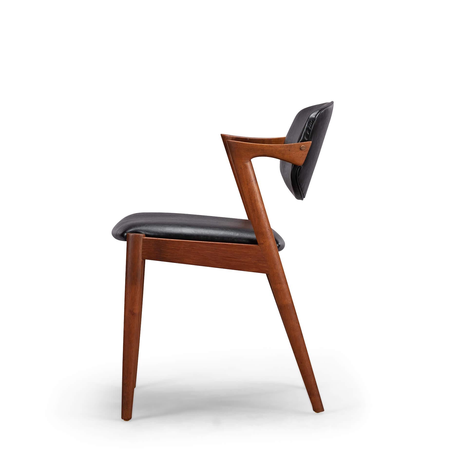 Danish Mid-Century Teak Z-Chair, Model 42, by Kai Kristiansen, 1960s, Set of 6 7