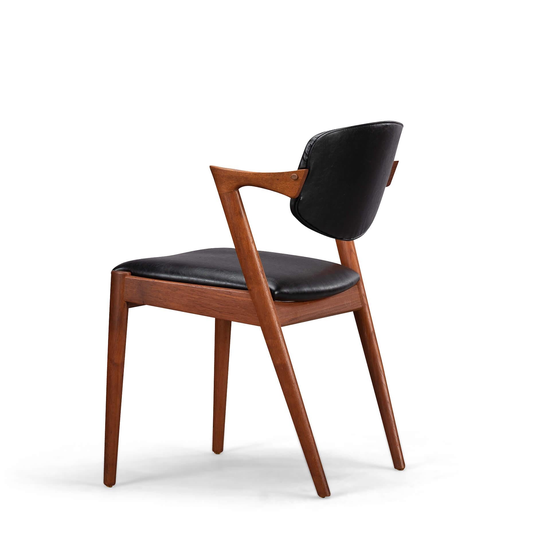 Danish Mid-Century Teak Z-Chair, Model 42, by Kai Kristiansen, 1960s, Set of 6 8