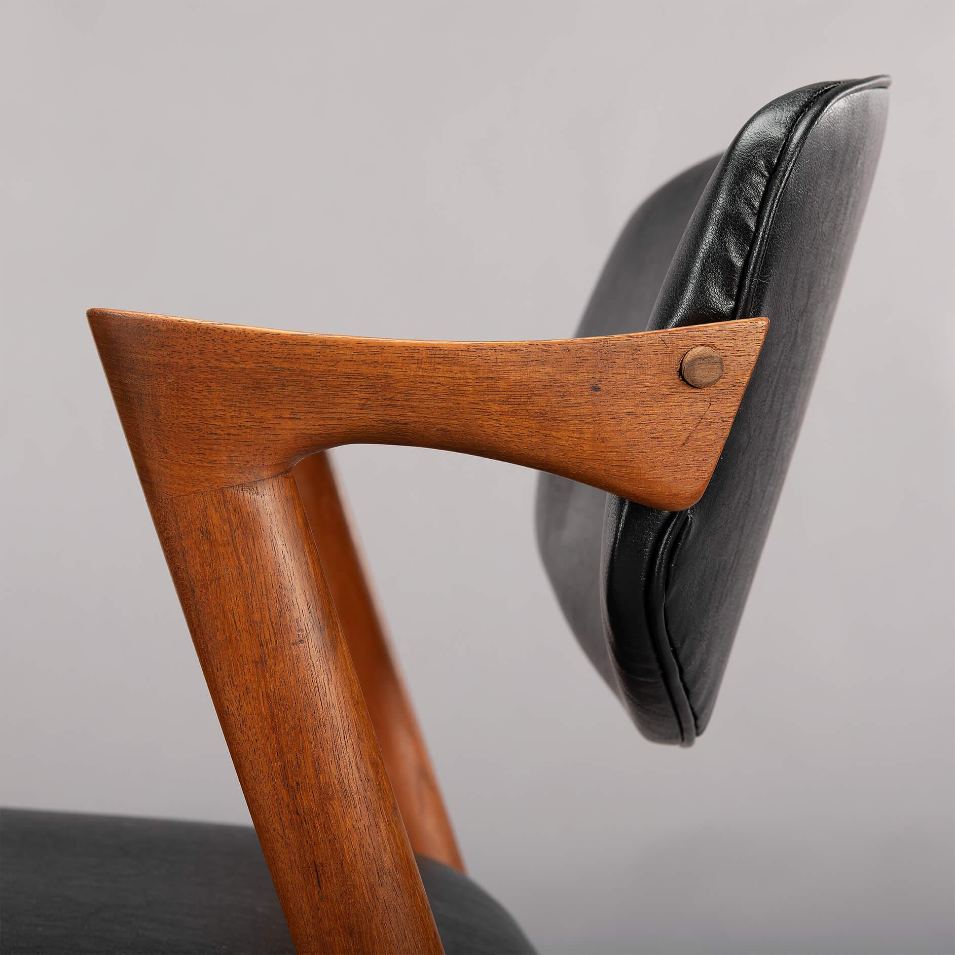 Danish Mid-Century Teak Z-Chair, Model 42, by Kai Kristiansen, 1960s, Set of 6 11