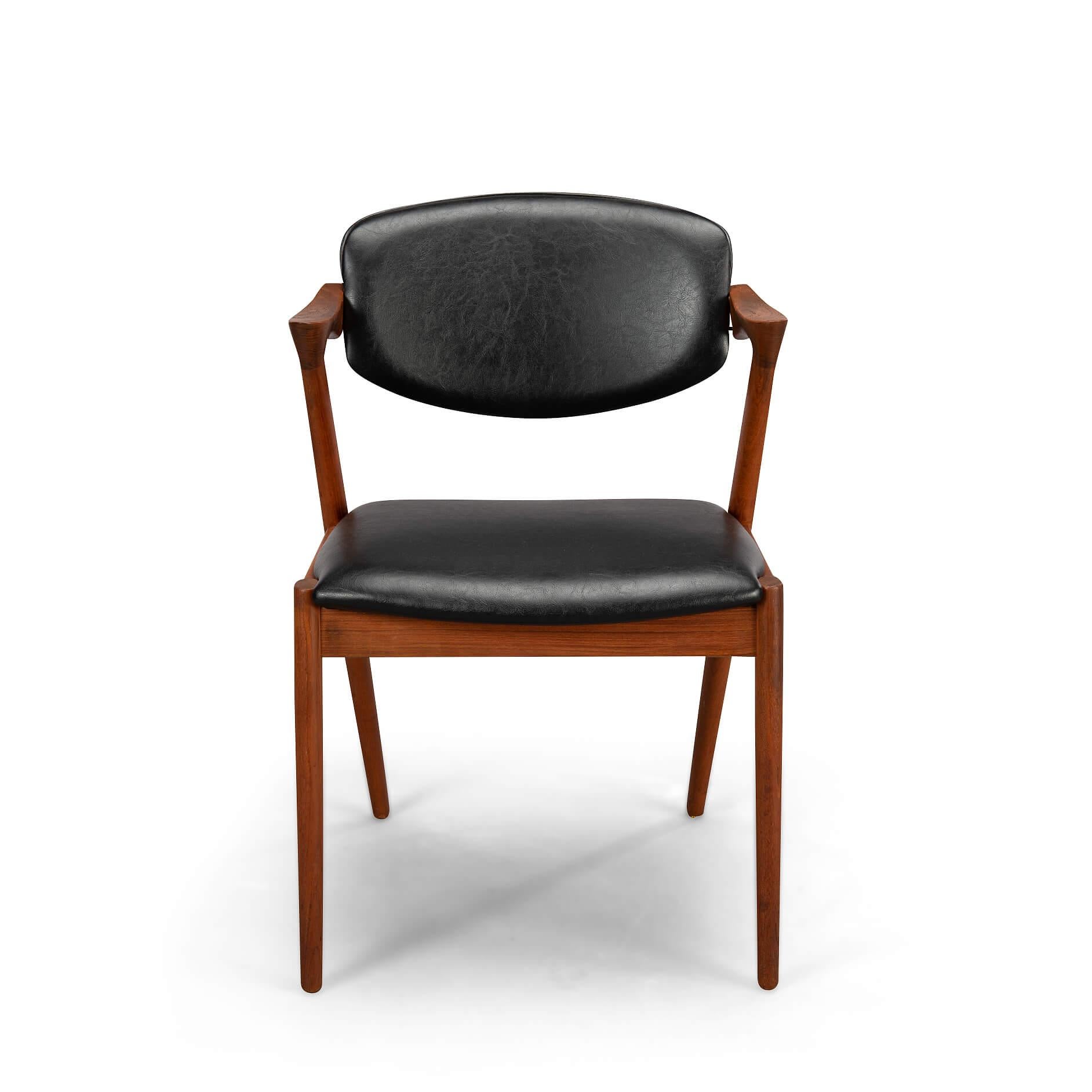 Danish Mid-Century Teak Z-Chair, Model 42, by Kai Kristiansen, 1960s, Set of 6 1