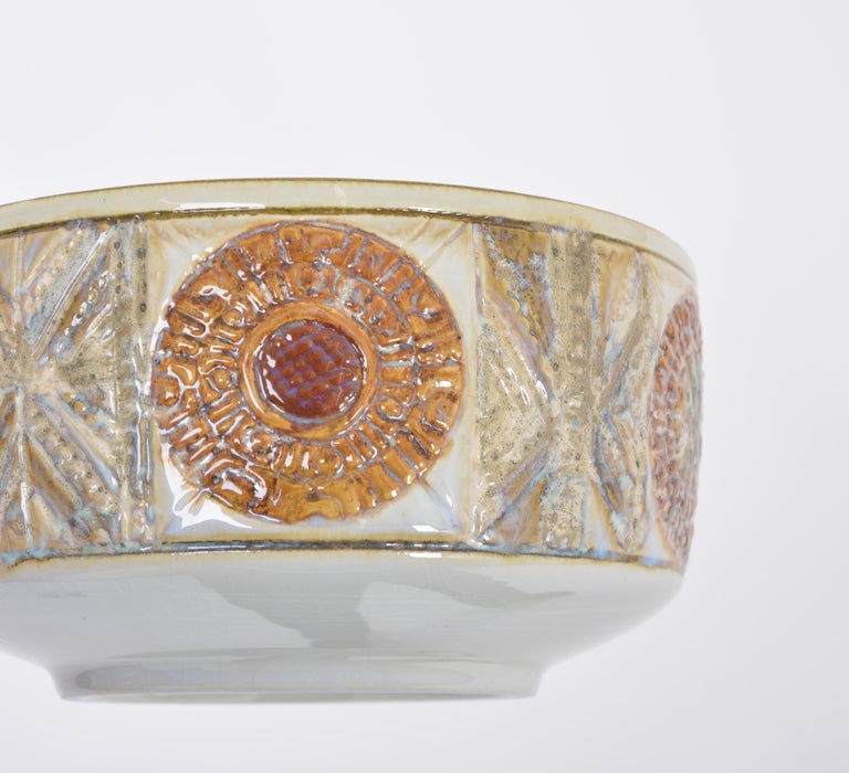 20th Century Danish Midcentury Tenera Ceramic Bowl by Kari Christensen for Aluminia For Sale