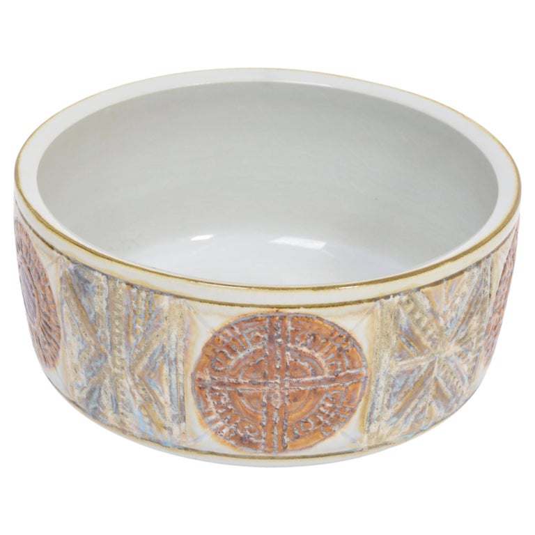 Danish Midcentury Tenera Ceramic Bowl by Kari Christensen for Aluminia For Sale