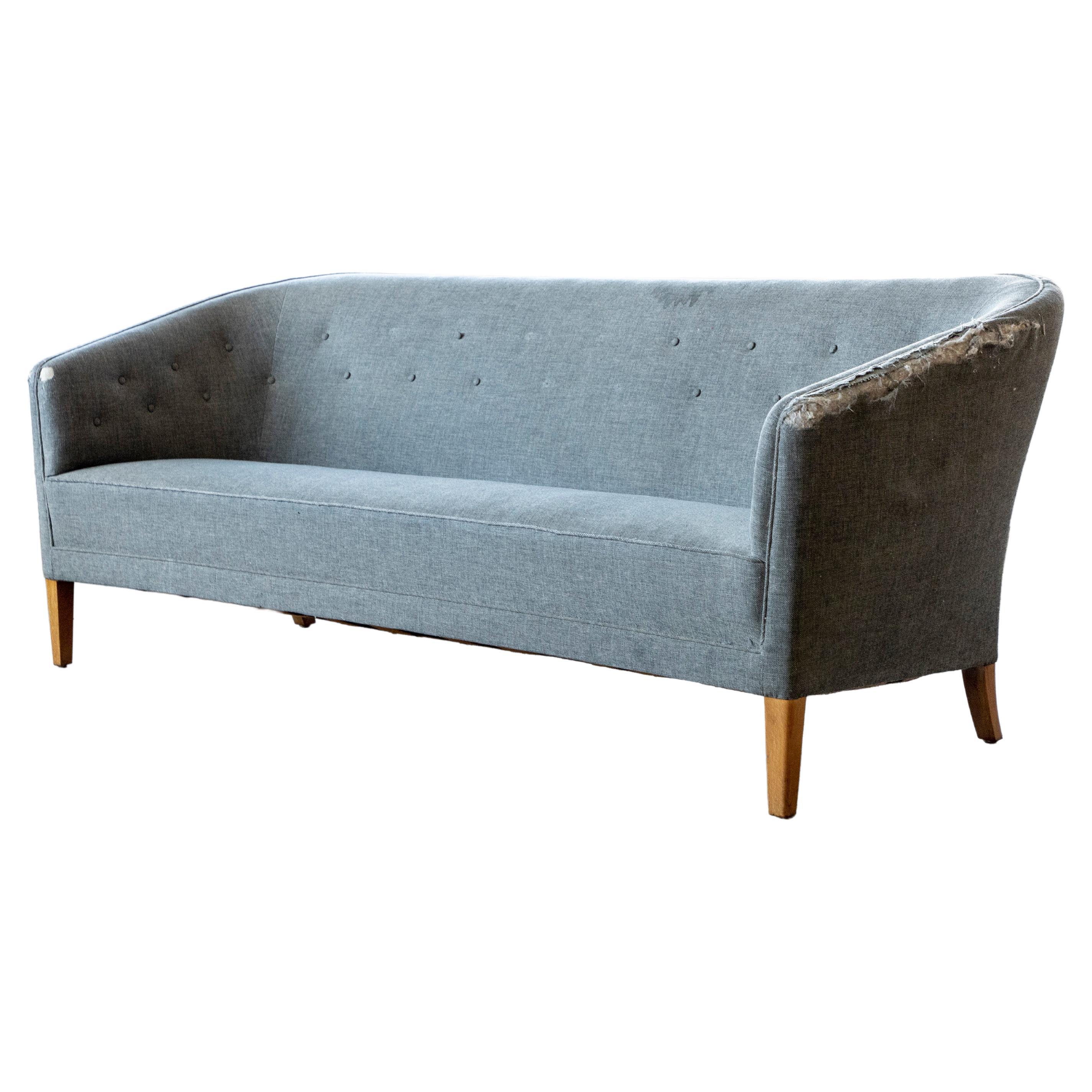 Danish MidCentury Kurt Østervig Attributed Large Danish FourSeat Sofa