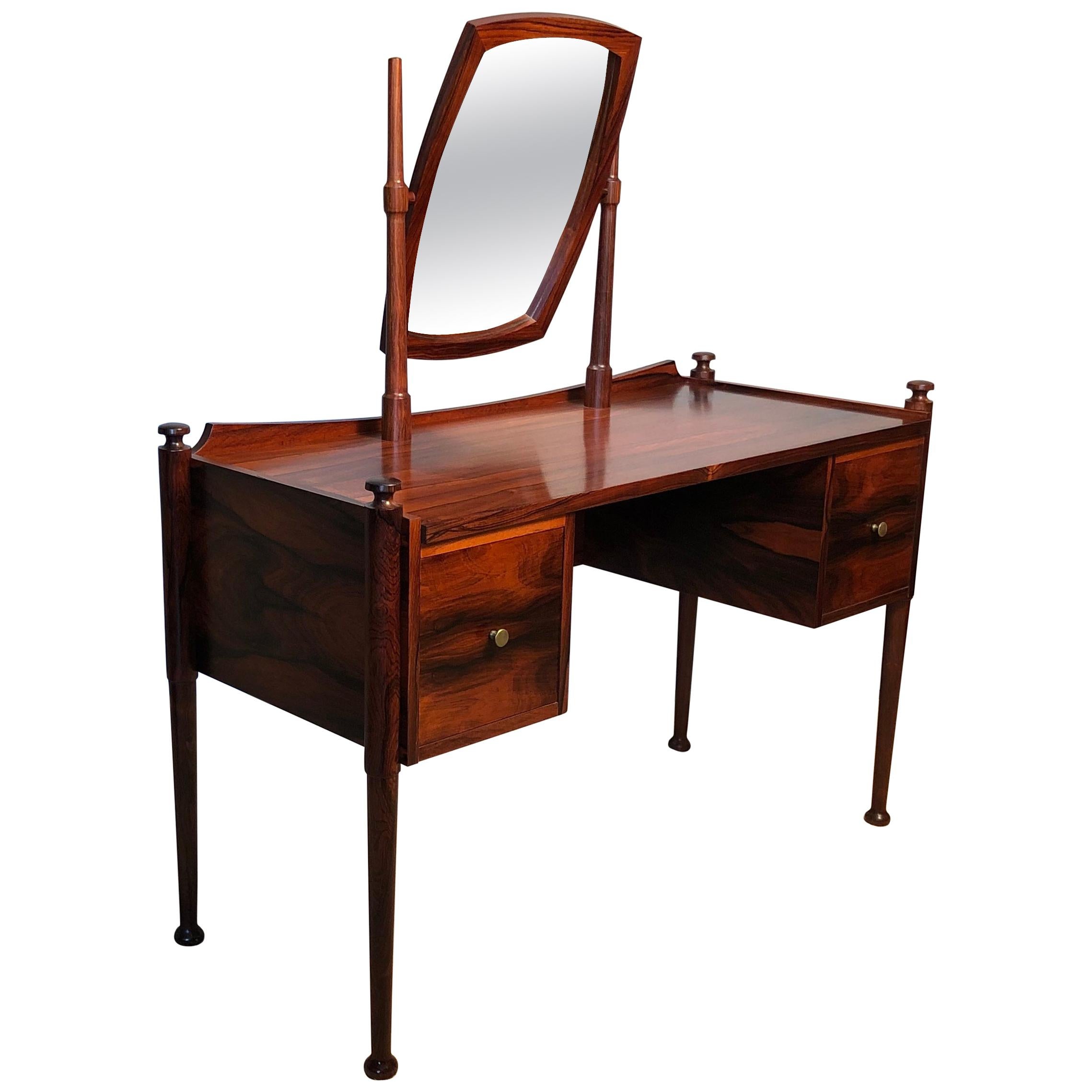 Danish Midcentury Dressing Table and Matching Bench Stool