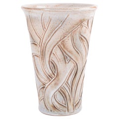 Danish Midcentury Vase Organic Shape by L. Hjorth Ceramic Eva Sjögren Attributed