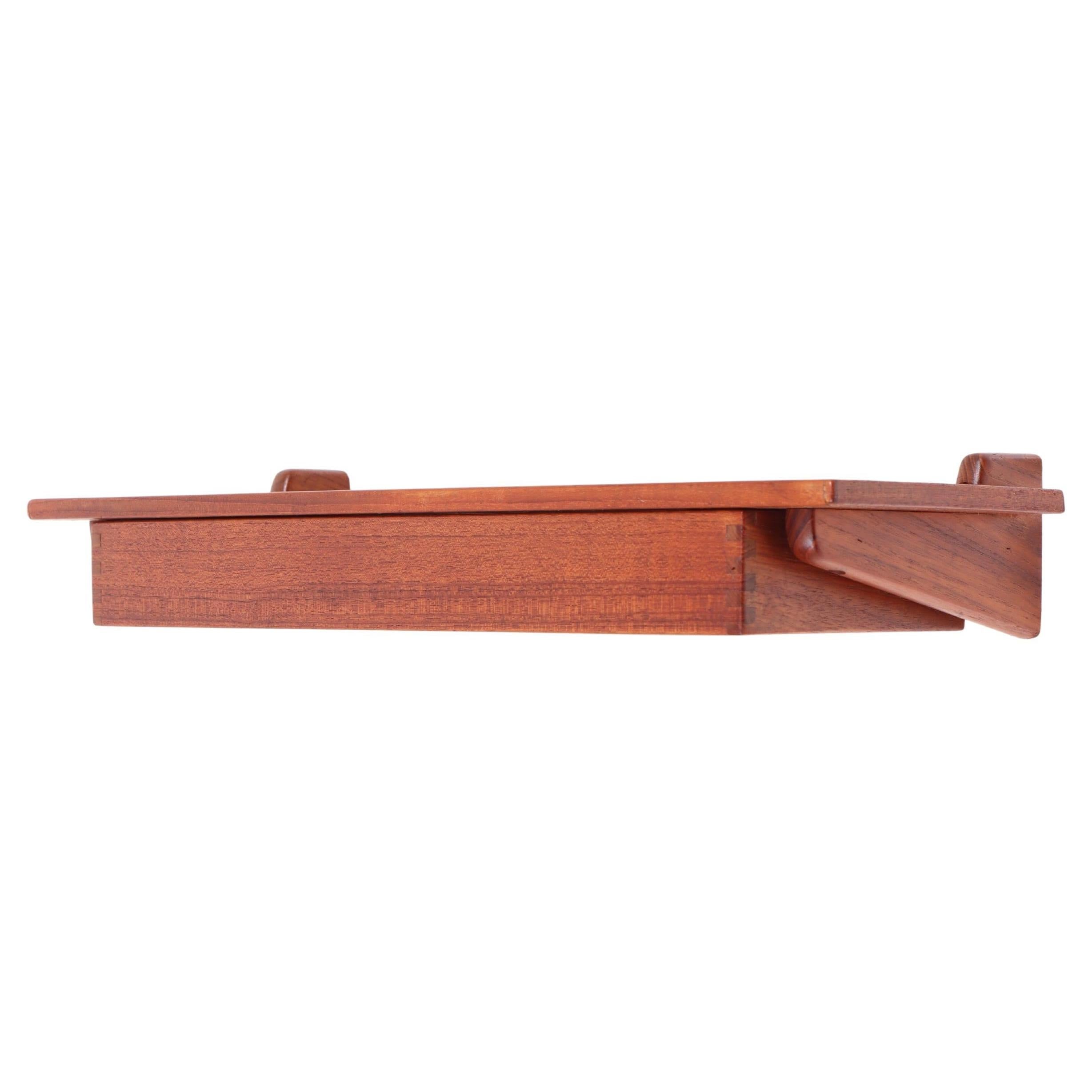 Danish Midcentury Wall-Mounted Console shelf in Teak by Kai Kristiansen