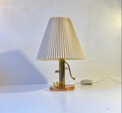 Danish Midcentury Water Pump Table Lamp in Copper and Brass, 1960s