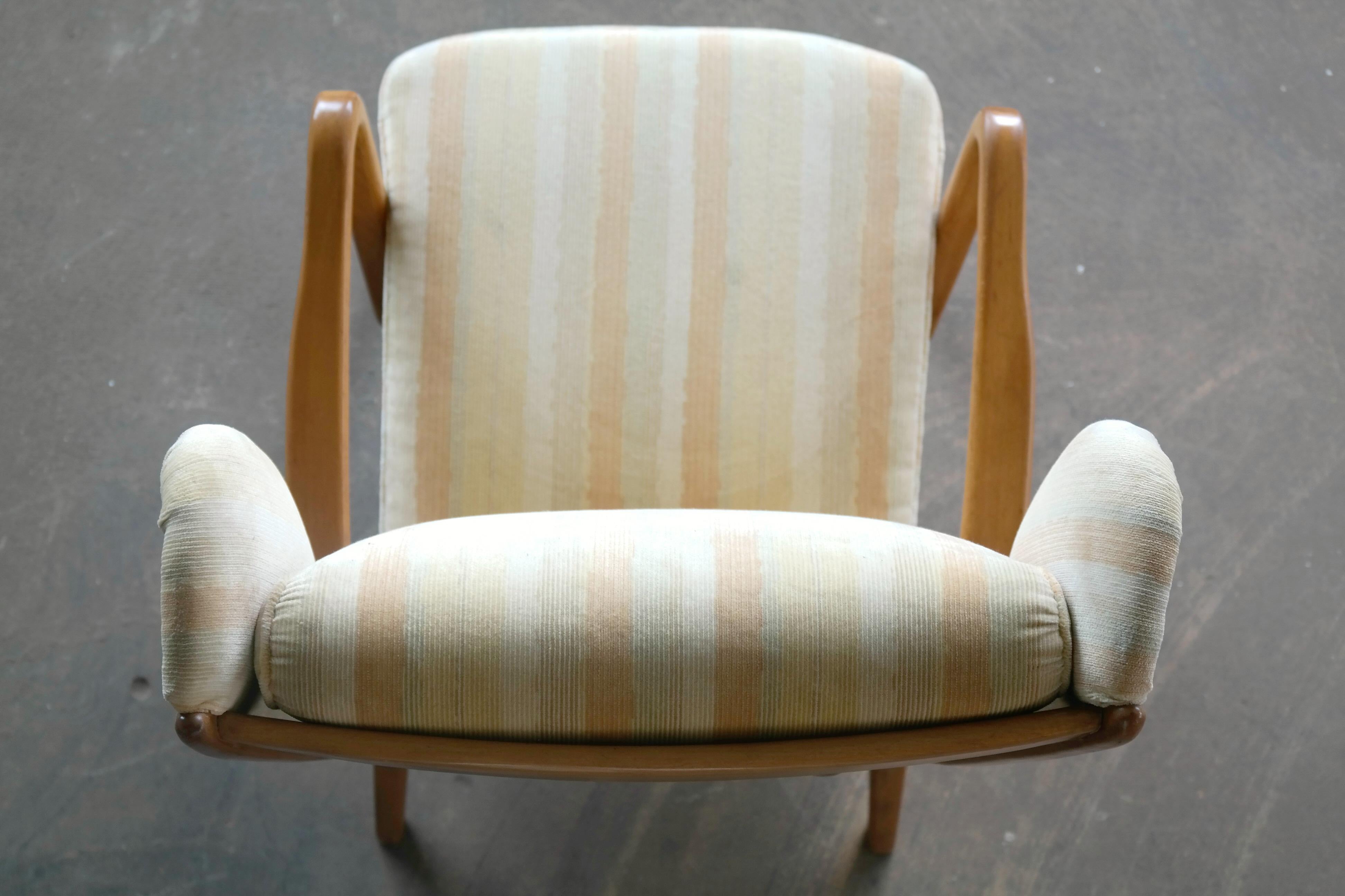 Danish Midcentury Wingback Lounge Chair with Exposed Sides 3