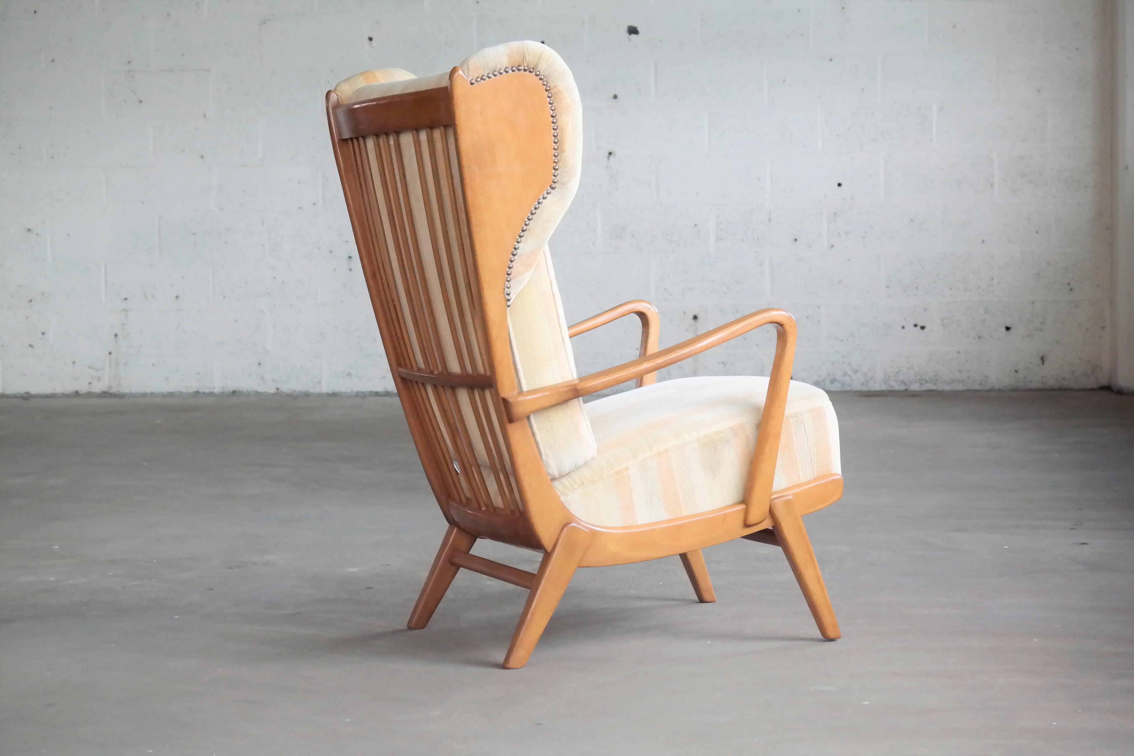 mid century wing chair