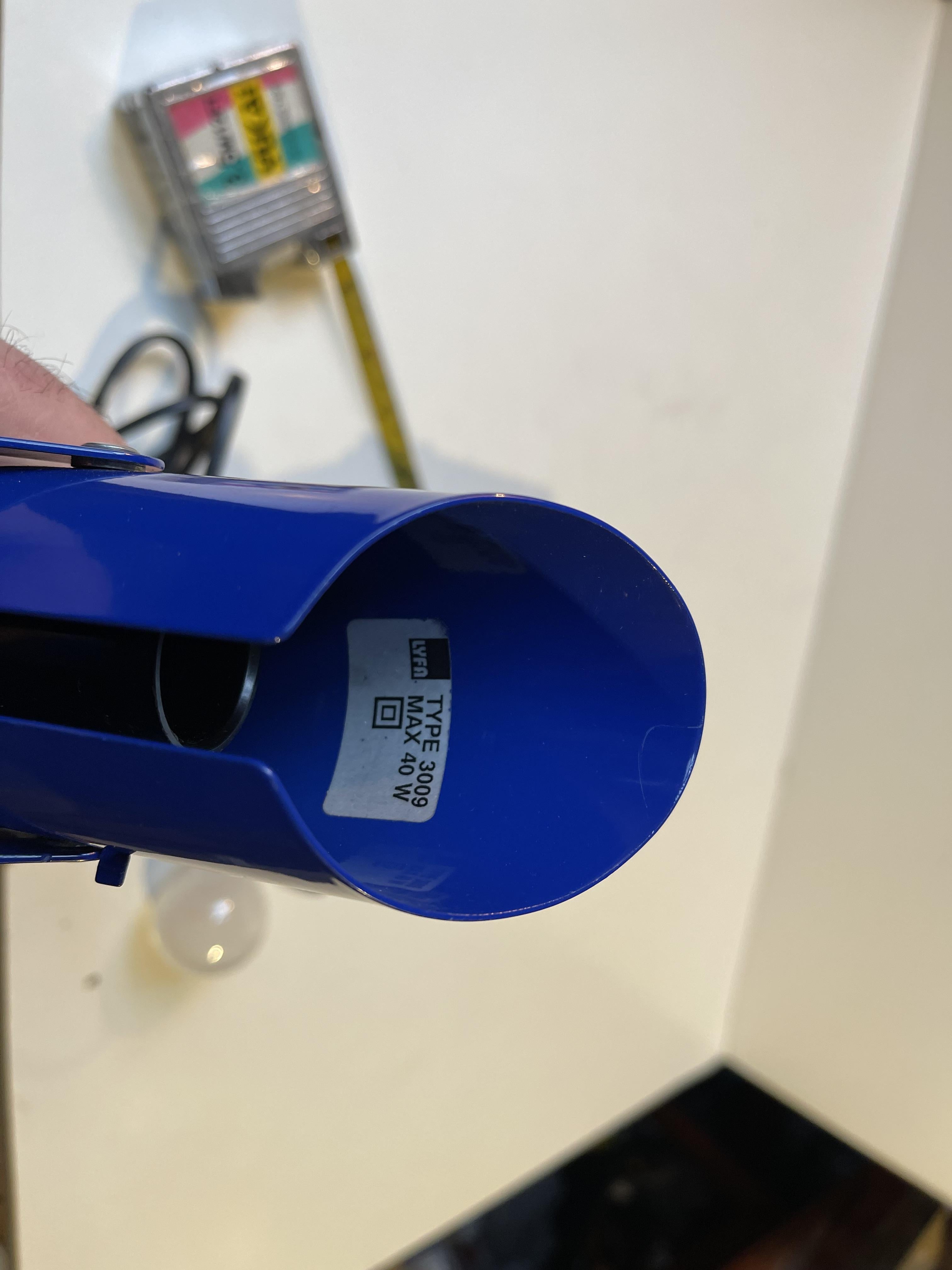 Danish Minimalist Blue Wall Lights from Lyfa, 1980s, Set of 2 Danés en venta