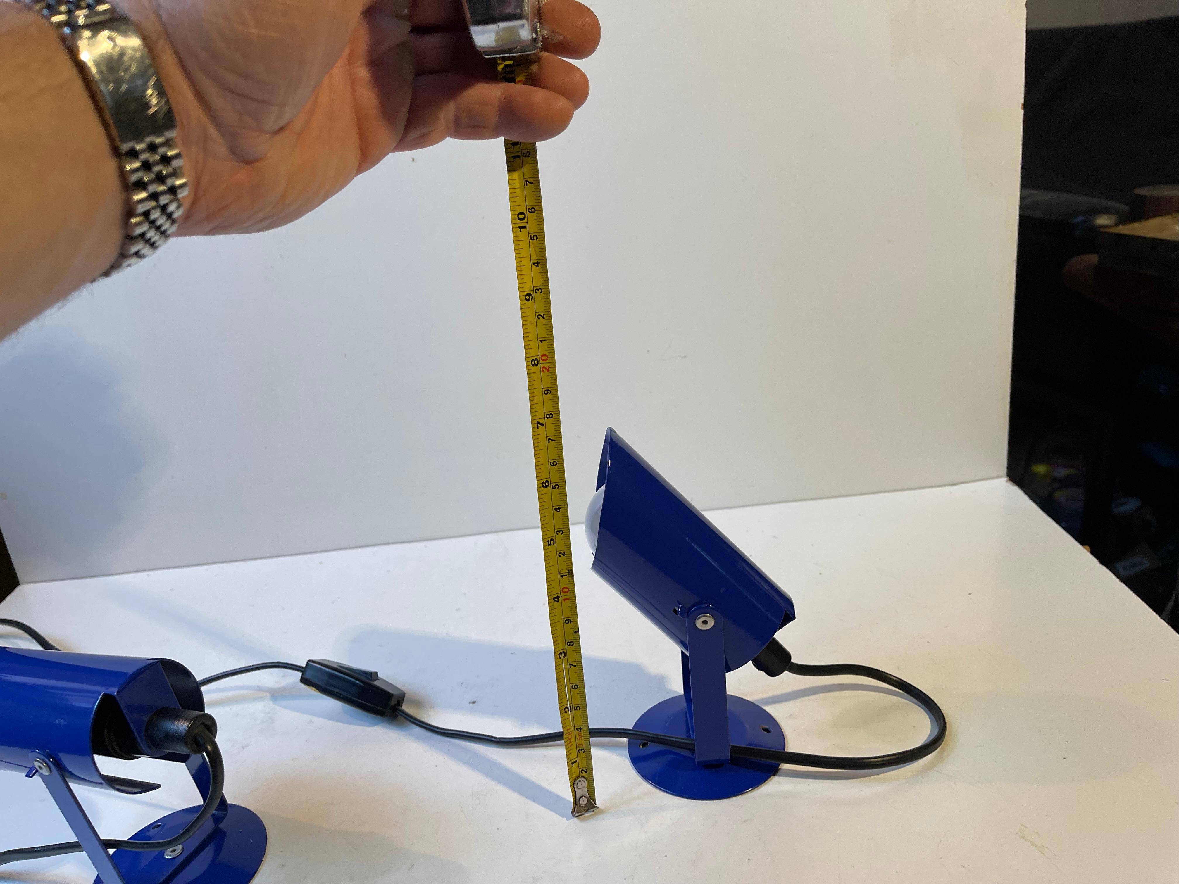 Danish Minimalist Blue Wall Lights from Lyfa, 1980s, Set of 2 en venta 1